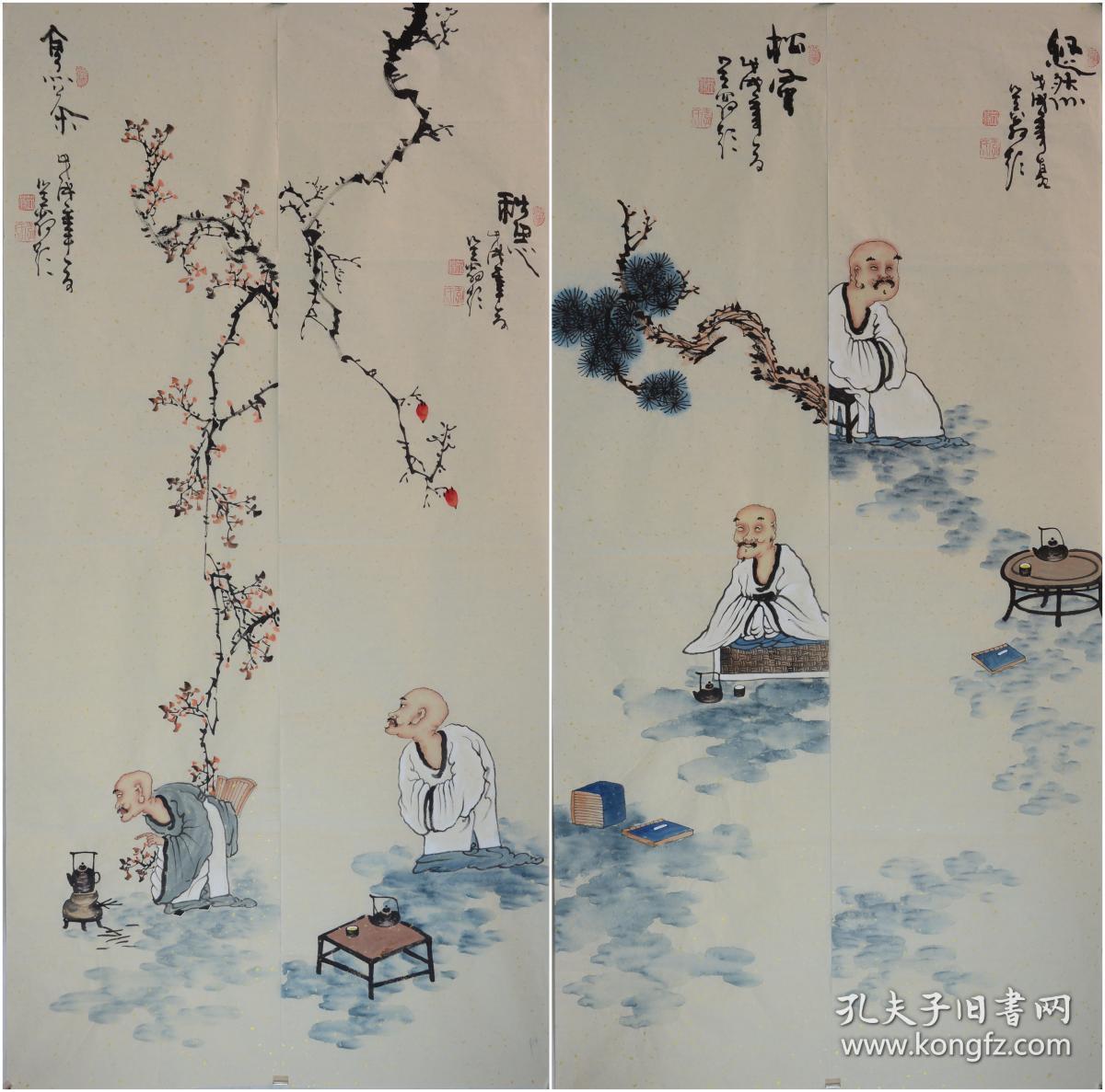 书法师从刘2自椟,启功先生.参以昌硕,白石二老.