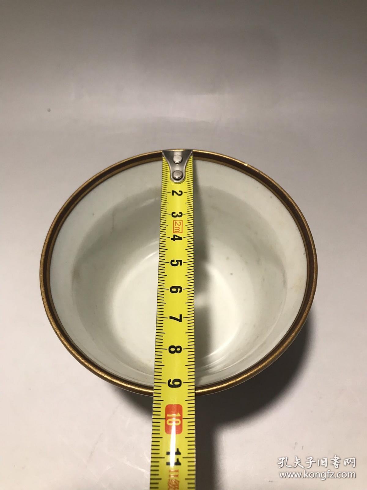 1120老九谷樱花纹盖碗茶杯高8厘米口径9厘米