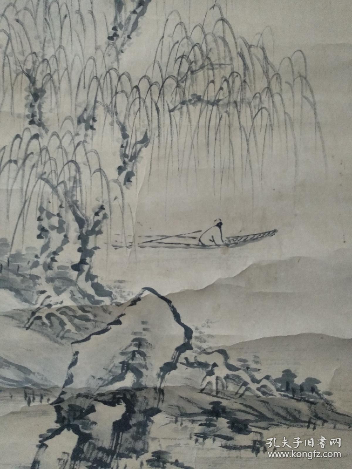 日本清末淡乡国画柳暗花明又一村