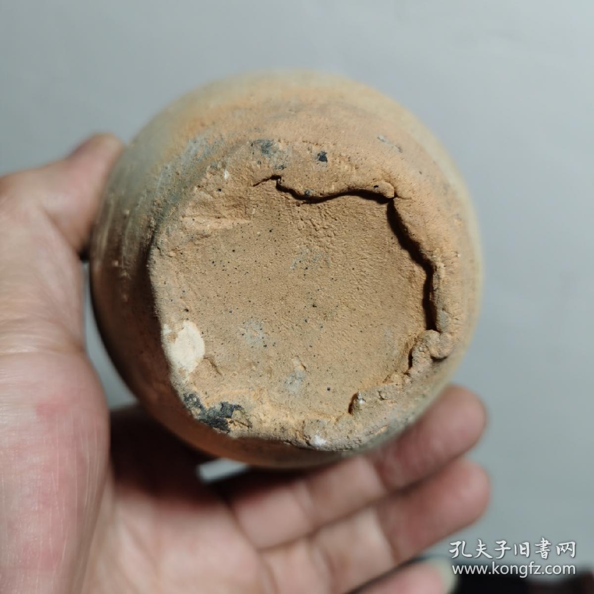 d3宋代白釉小陶瓷罐子瓶子古朴有釉剥器型雅致 高8.6厘米口4.