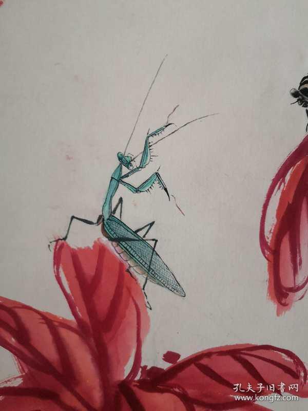 画家安炳兆,河北美协会员,齐白石徒孙,秋色秋声图,卷轴,绫裱  安炳兆