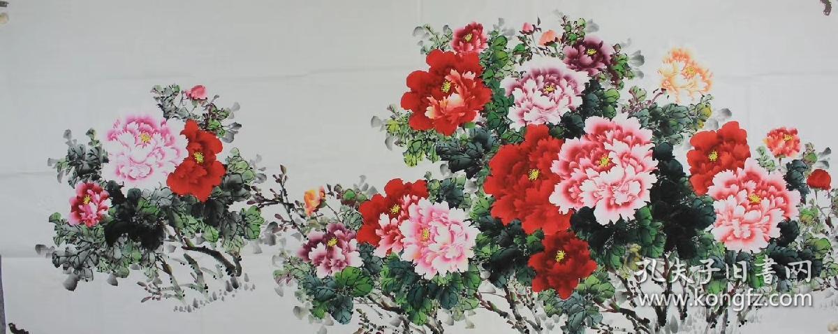 张钰瑛小八尺牡丹花开富贵现货画心24096厘米