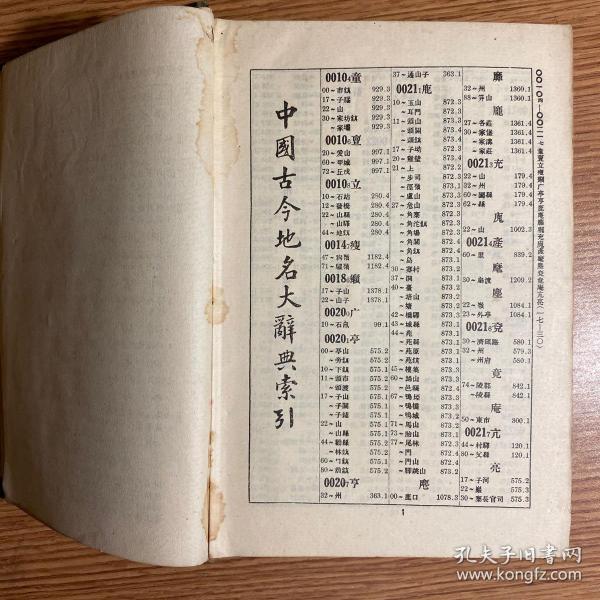 《中国古今地名大辞典》民国二十年版