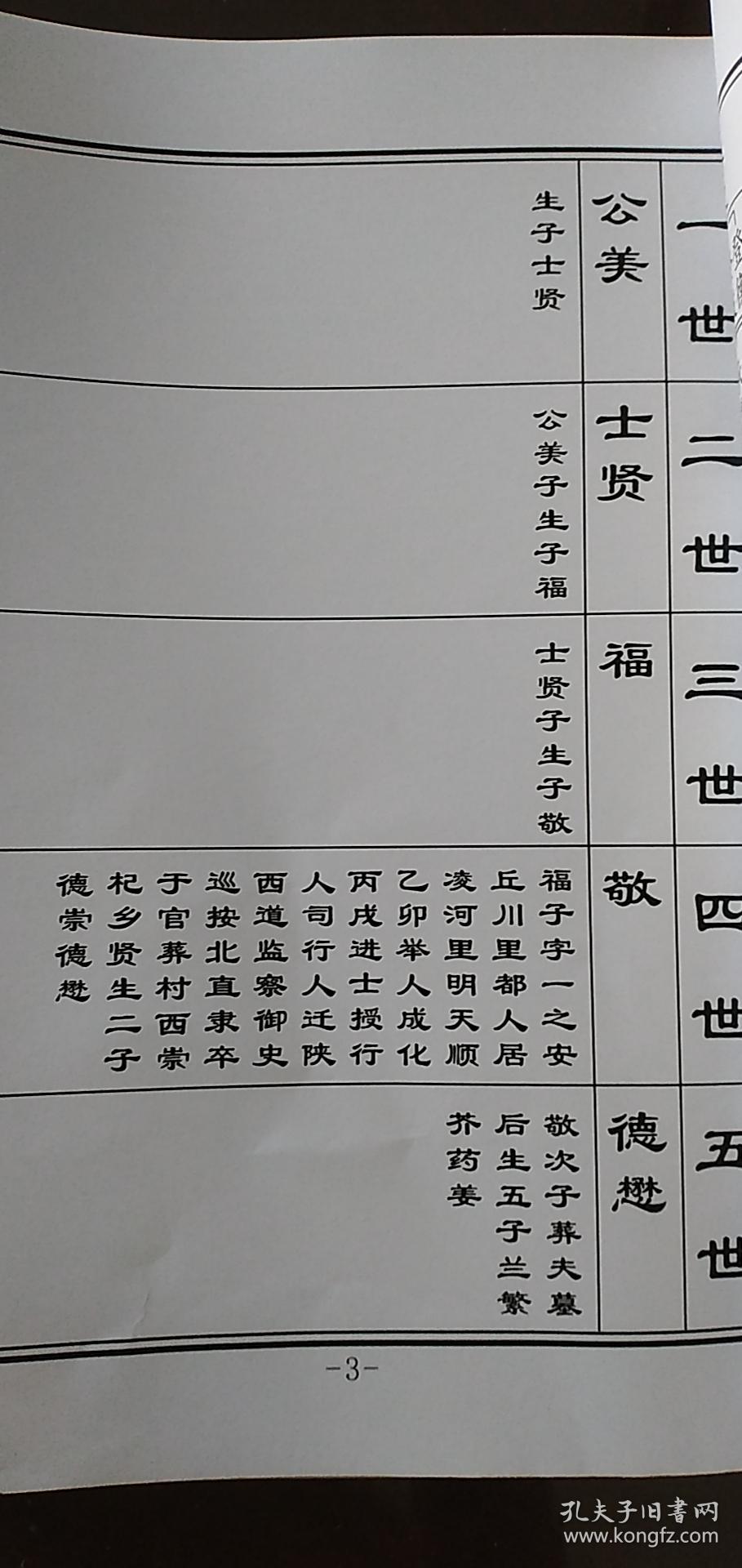 山东安丘凌河东马家庄子孙氏家谱【复印件】