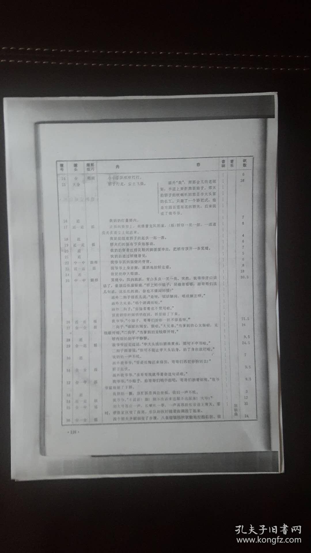 红高粱(电影完成台本)