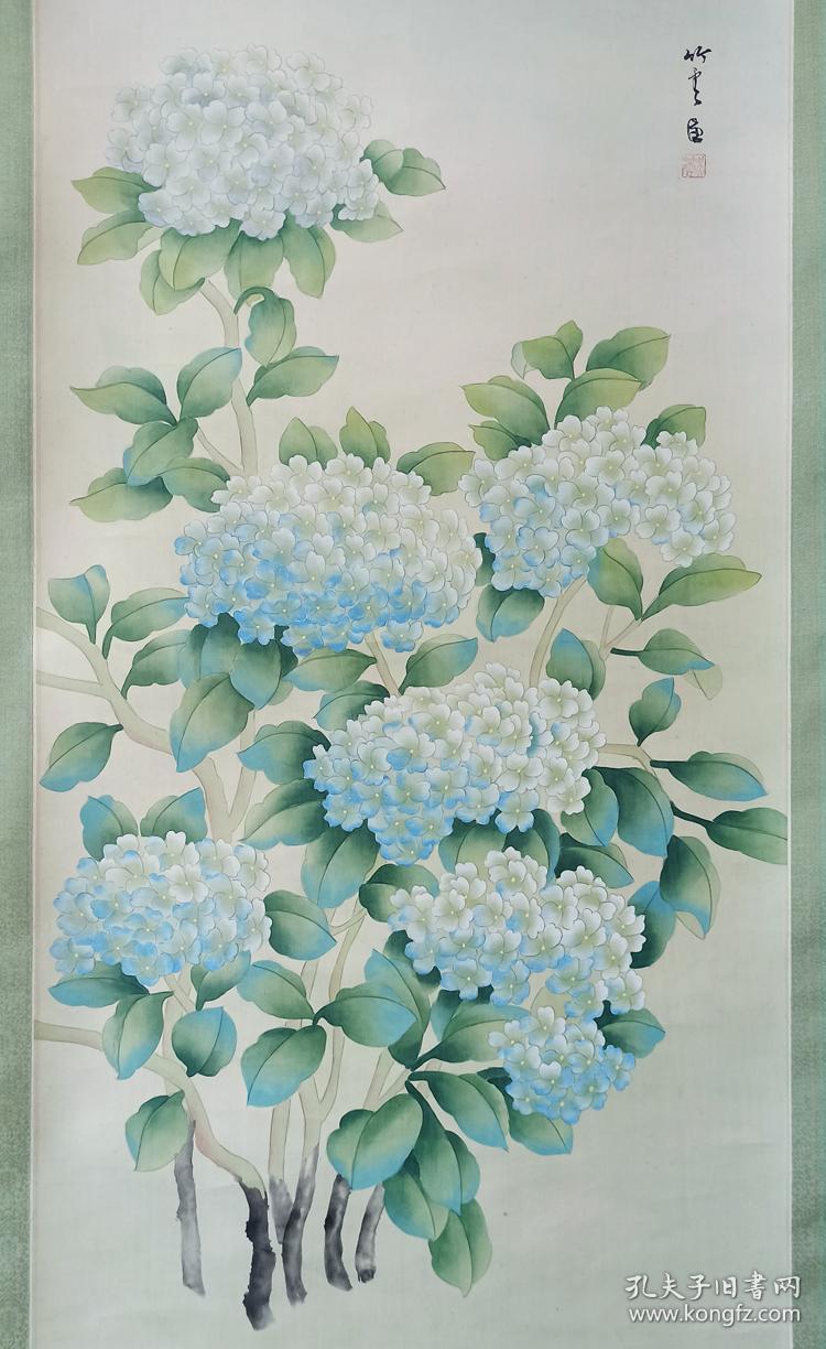 吴竹云著名花鸟画家中国工笔画学会会员素艳芳飞绢本精细工笔