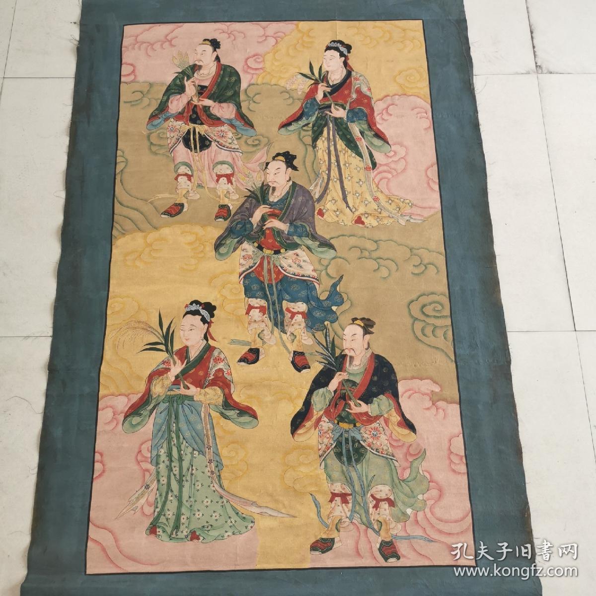 清代五谷神画像道教神仙水陆画中医文化收藏民俗文化收藏民间供奉菩萨