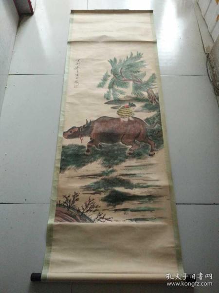 名人童孩放牛风景老画