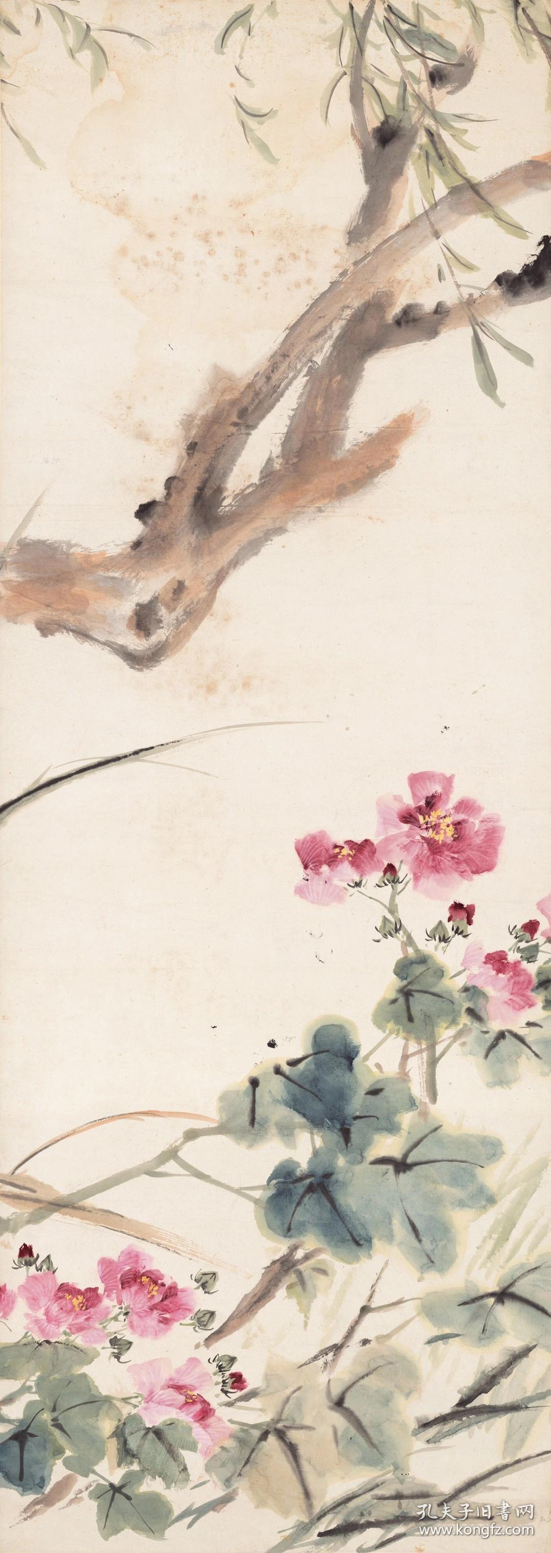 王雪涛-鸳鸯柳芙蓉通景八条屏.尺寸70.5*199厘米.共8条.