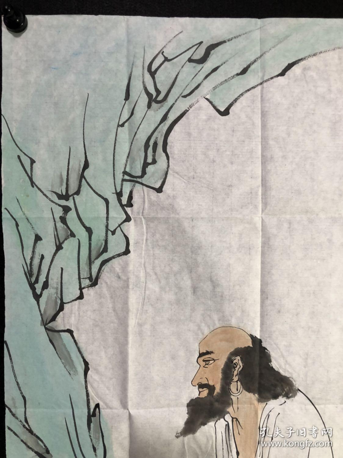 【手绘名家款】191手绘范曾款软片【达摩图】46*69厘米, 范曾(1938.7.