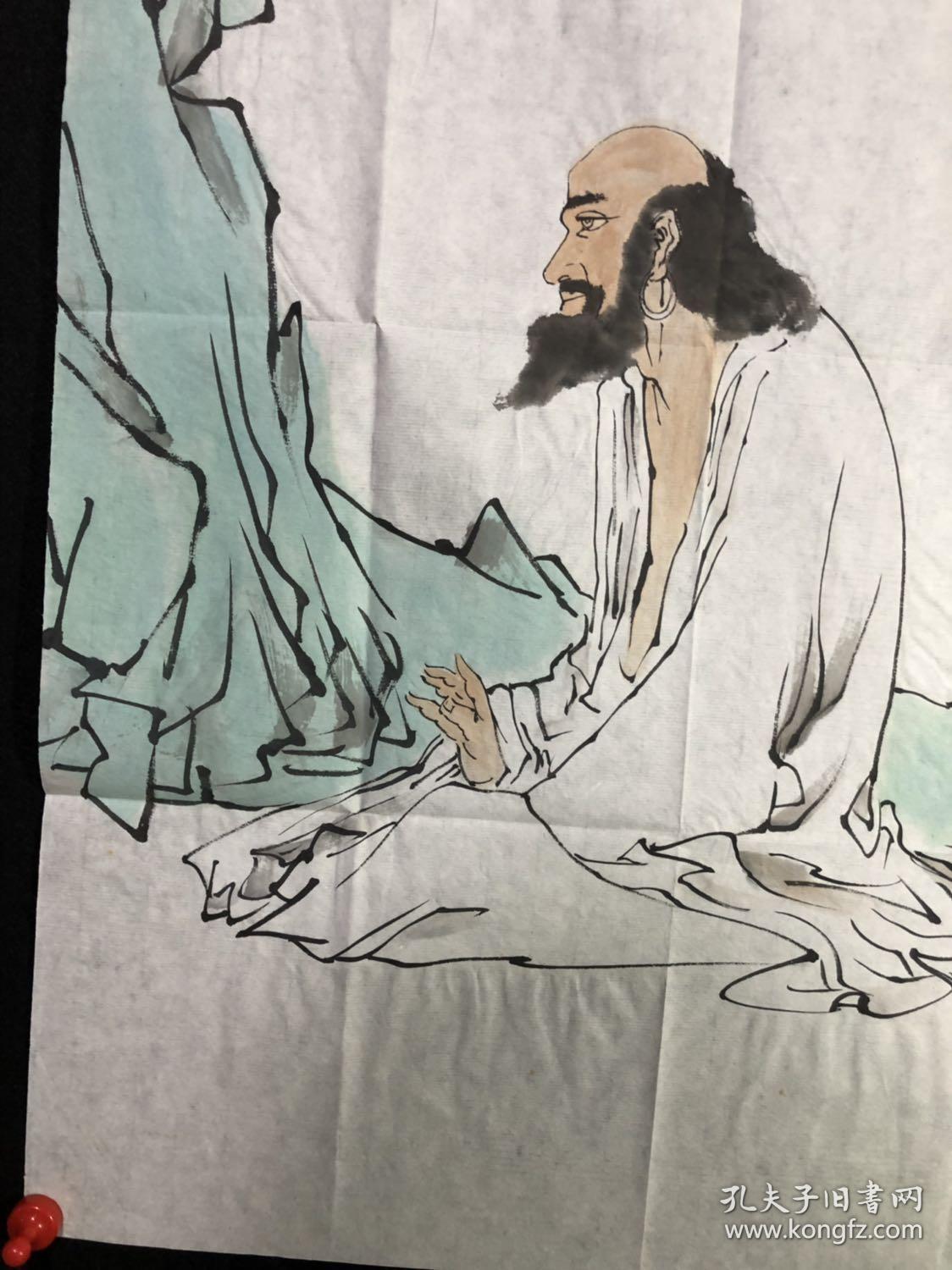 【手绘名家款】191手绘范曾款软片【达摩图】46*69厘米, 范曾(1938.7.