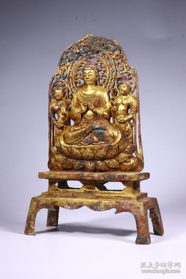 旧藏 唐 鎏金释迦摩尼佛