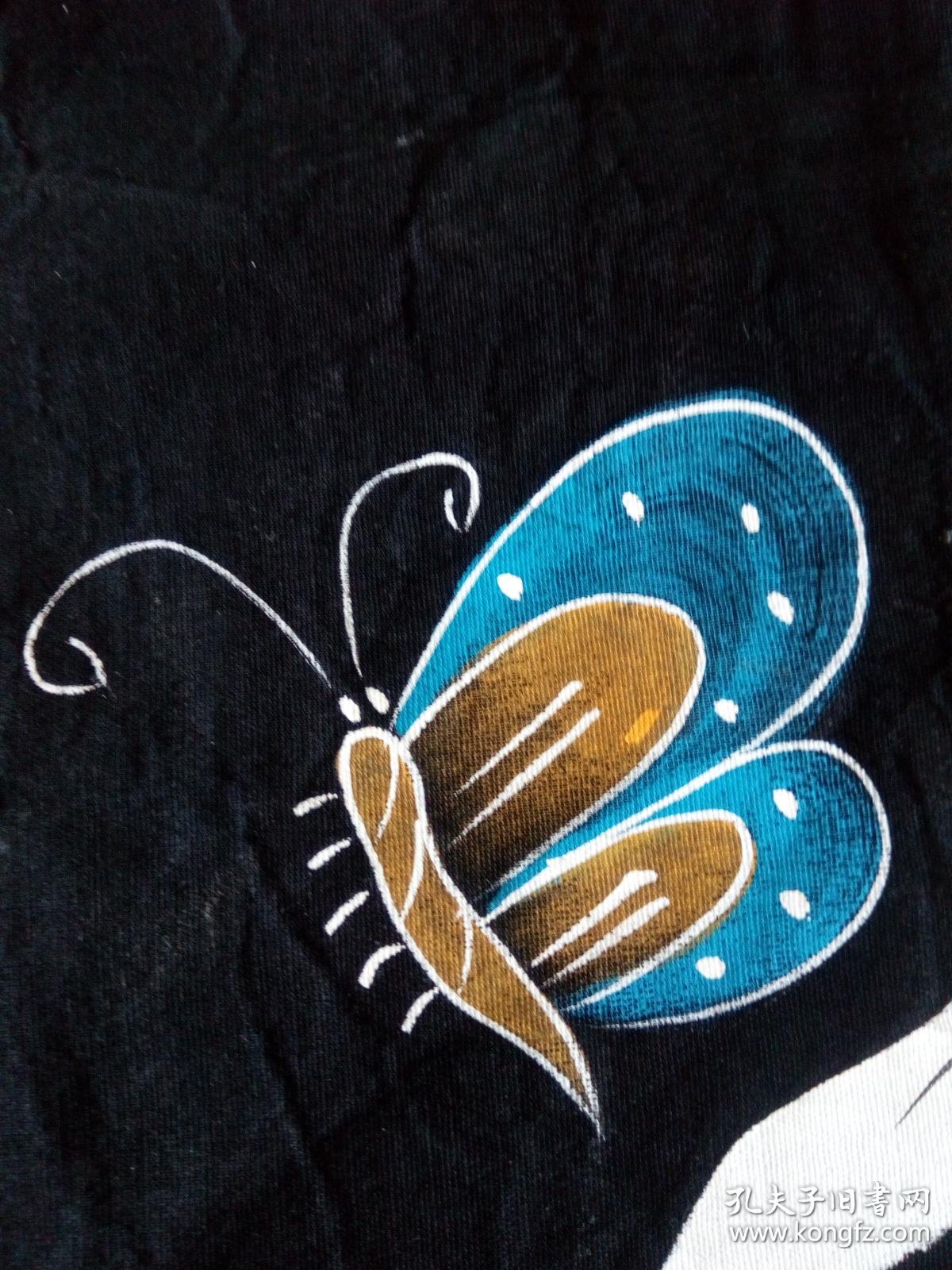 蜡染挂画 少女与蝴蝶 特色工艺装饰布画