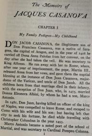 The Complete Memoirs of Casanova  卡萨诺瓦回忆录全6卷 （首次未删节本英译本）    布面精装  书脊烫金    版画插图    品相极佳 护封完好