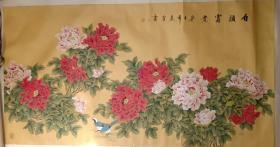 山东省花鸟画家：秦霞【白头富贵170x90cm 
】