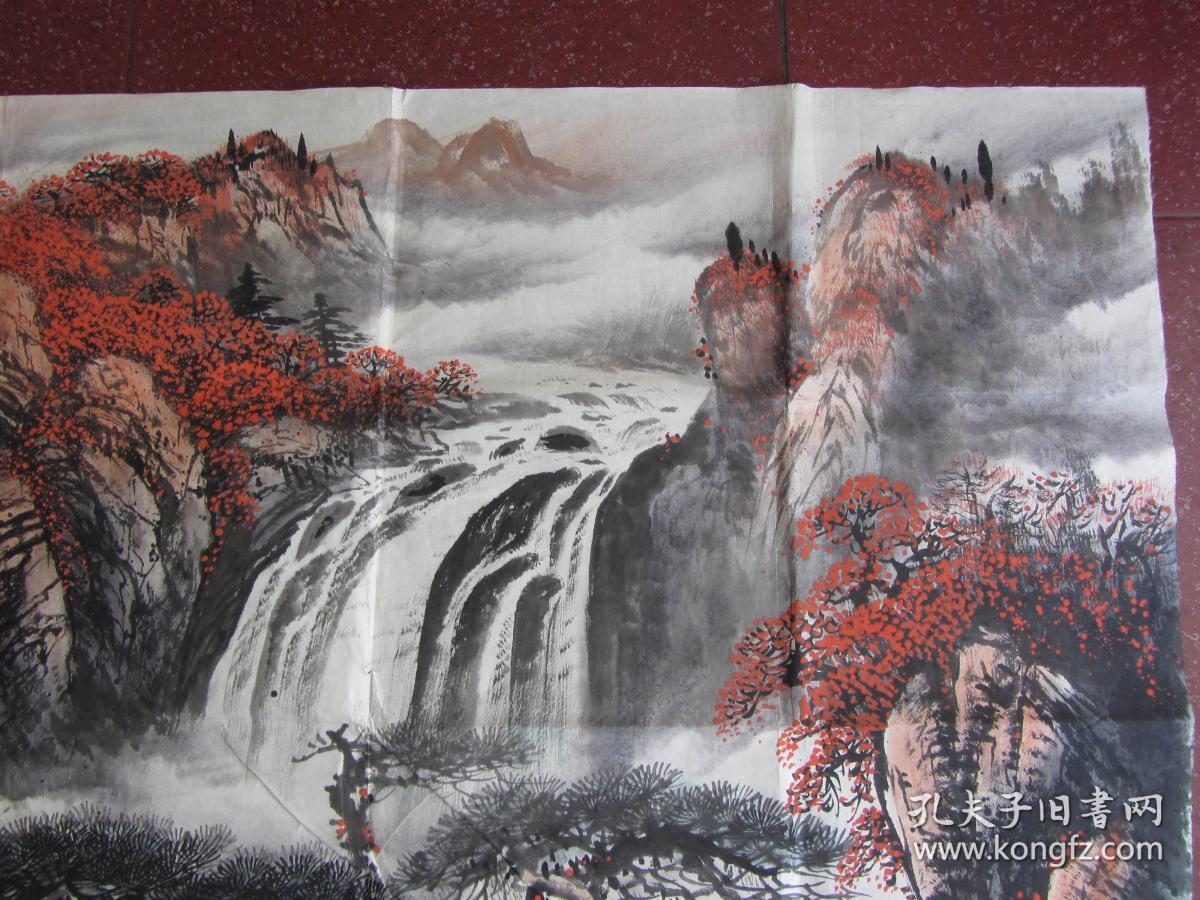 辛志贵秋豹图(画芯233x93.5)