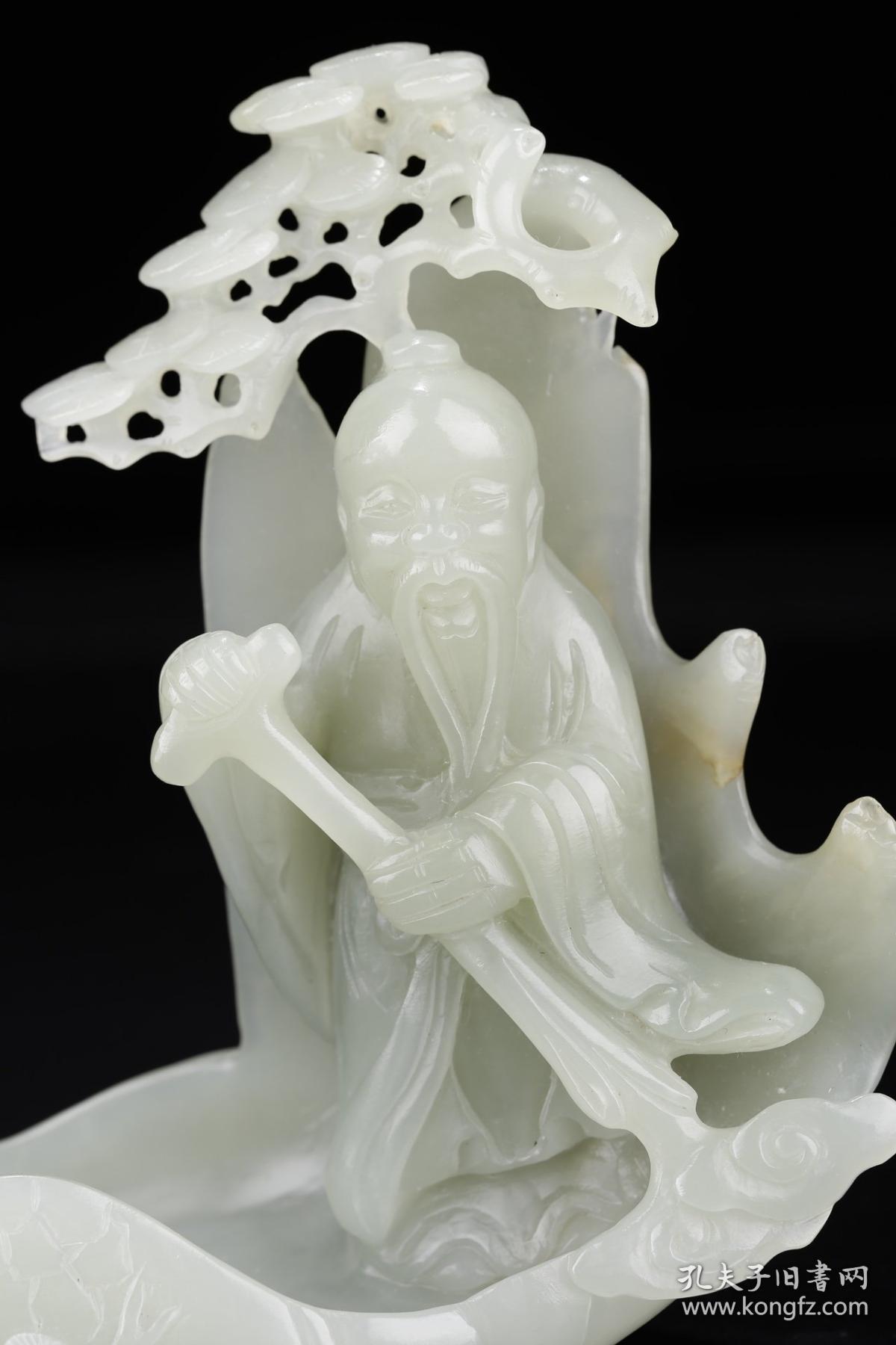 于槎下,开脸生动,雕刻逼真,表情鲜活,整体刀法绝妹髑玉雕仙人乘槎坠