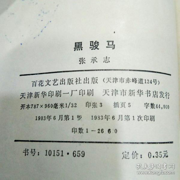 黑骏马_张承志_孔夫子旧书网