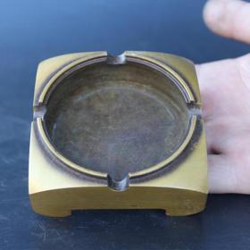 古玩杂项收藏复古铜器烟灰缸乾隆年制烟灰缸铜烟灰缸特价包邮