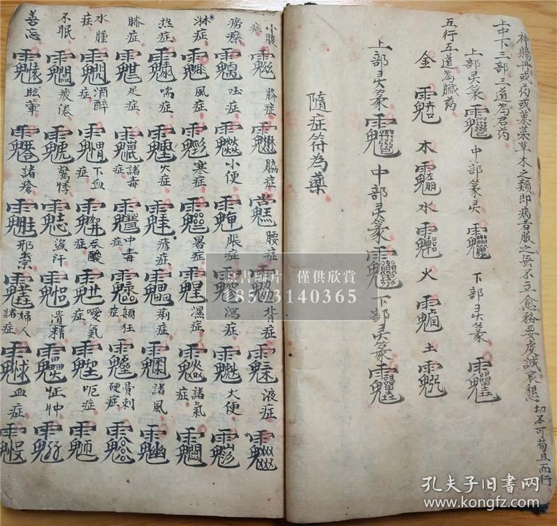 民国20年手抄,山西河东道流传:龙虎山原本【祝由诸症