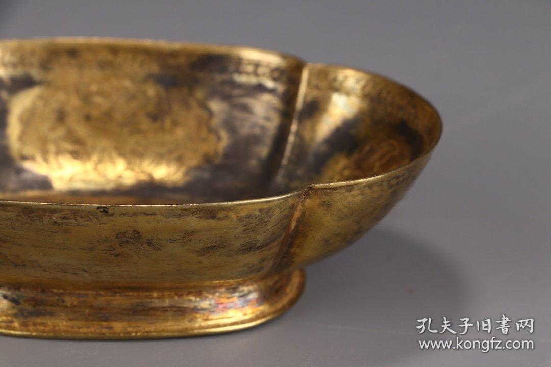 雕刻凤纹,盏壁四面刻花卉纹,整器满工满饰,图案纷唐代银鎏金真品图片