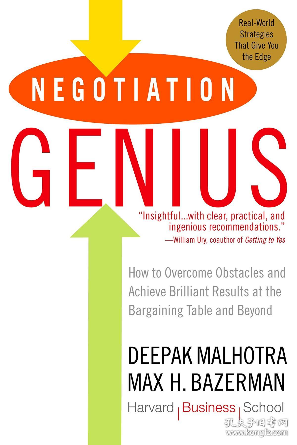 进口英文原版 Negotiation Genius How To Overcome Obstacles And Achieve Brilliant Results At The Bargaining Table And Beyond 孔夫子旧书网