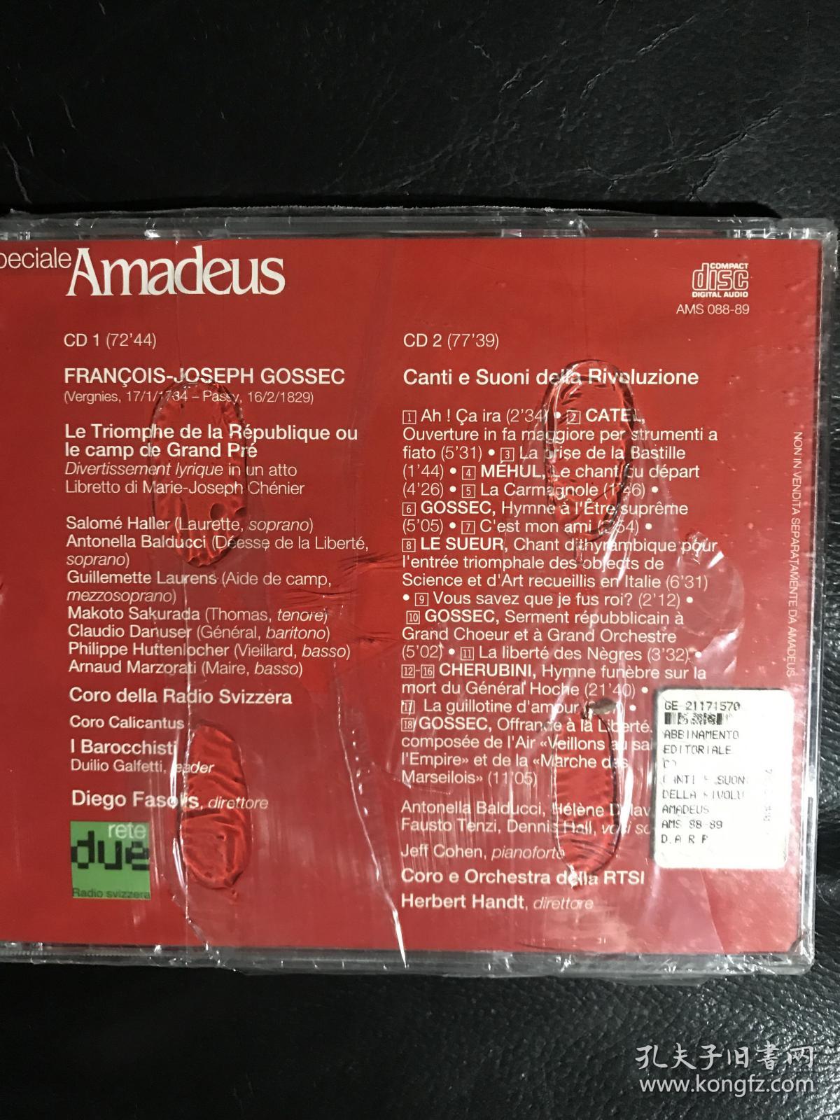 《法国大革命时期的歌曲》,原版cd双张二手未拆封
