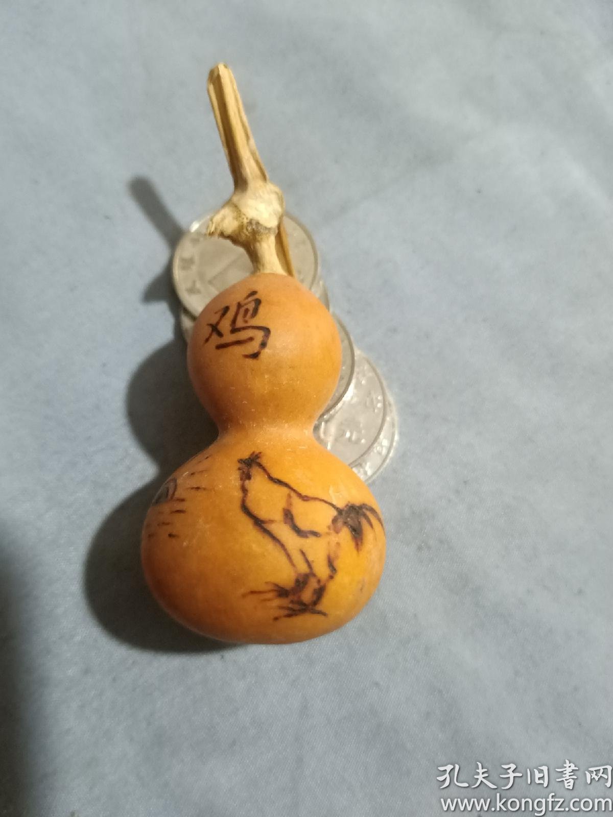 名家烙画葫芦,上烙有猴子,一生平安.5/3