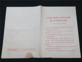 中国共产党第十届中央委员会第三次全国会议公报