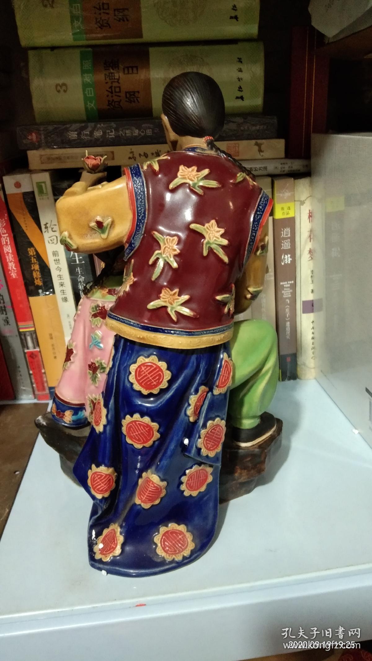 陶艺大师 林乃河-陶人-清代人物陶俑一组3件