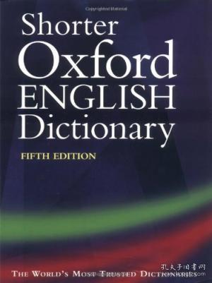 Shorter Oxford English Dictionary, Fifth Edition (thumb Indexed, 2 Volumes)