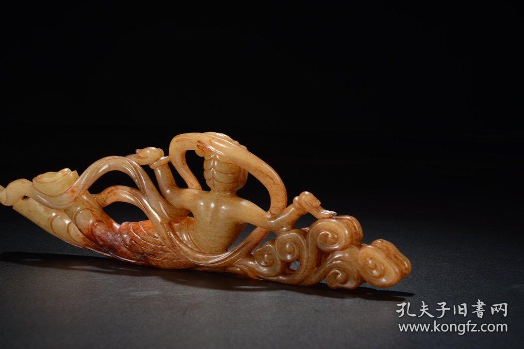 旧藏 和田玉飞天摆件 尺寸:长26cm 宽3cm 高8cm 重365克