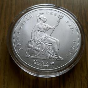 英国海神盾叉维多利亚女王镀银纪念币