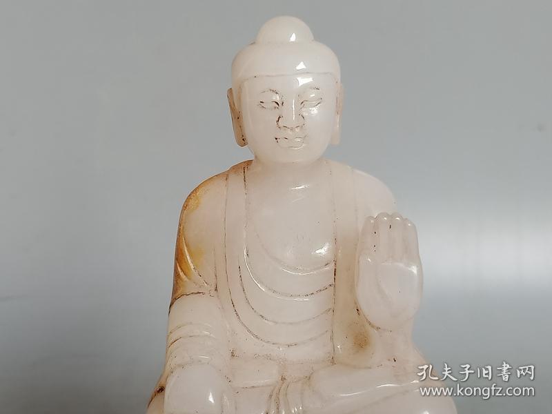乡下收的唐代古玉和田白玉佛摆件
