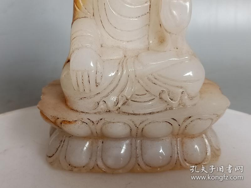 乡下收的唐代古玉和田白玉佛摆件
