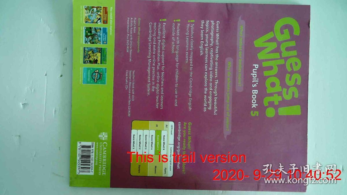 原版进口剑桥少儿英语教材cambridge Guess What 5 Pupil S Book 学生用书小学英语五年级英音版 孔夫子旧书网