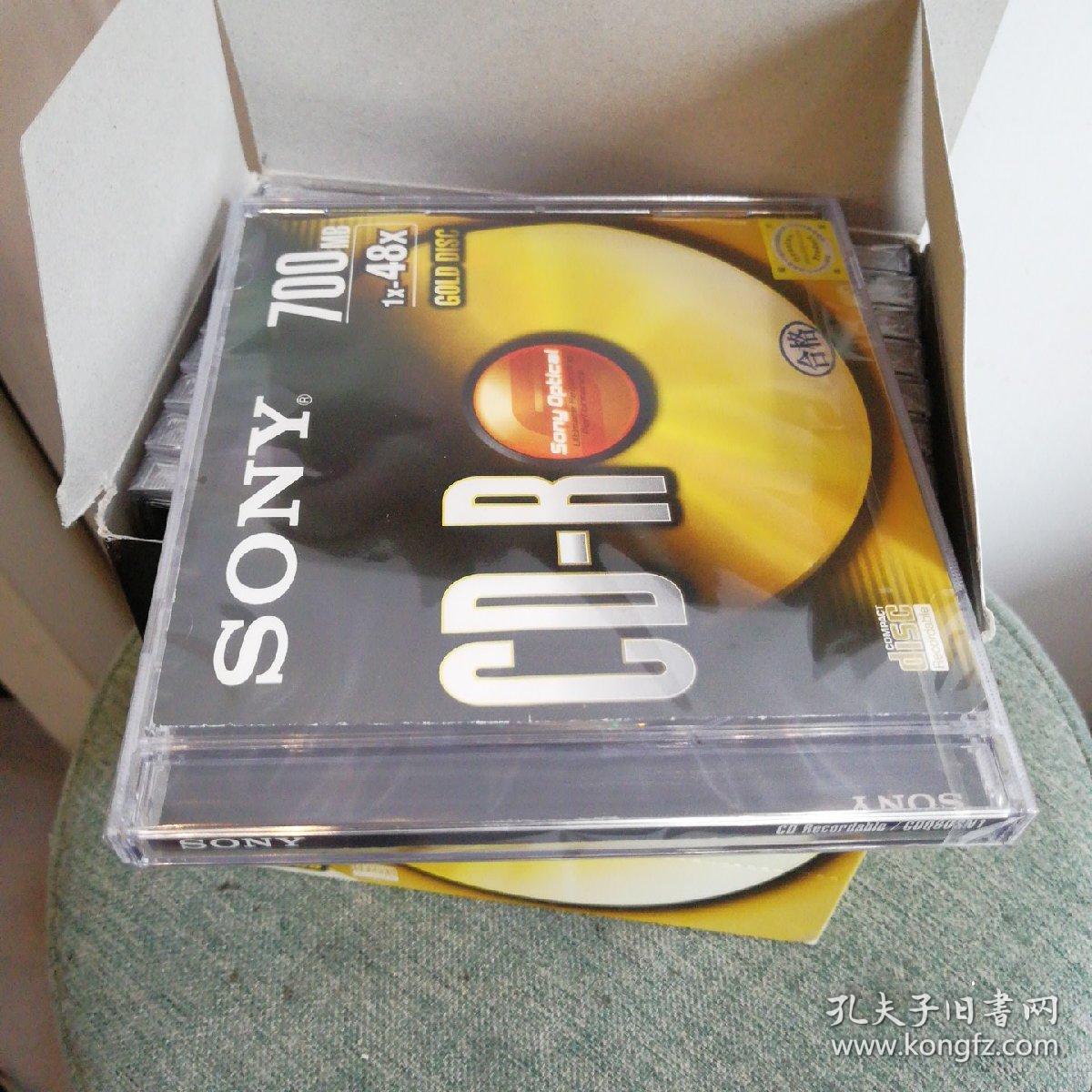 sony cd-r 索尼可刻录光盘 cd光盘(金色光盘),一盒10片装
