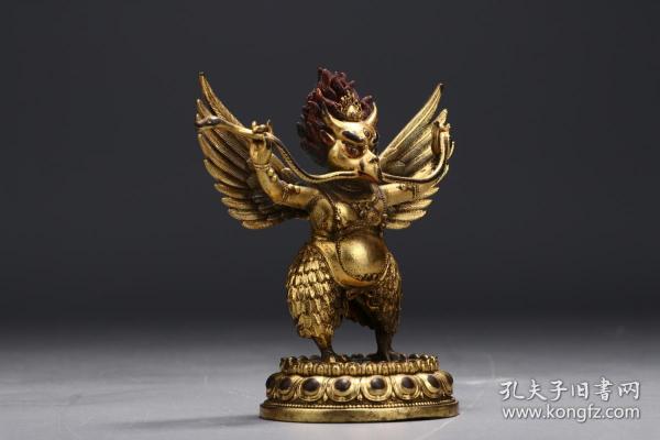 铜鎏金大鹏金翅鸟佛像