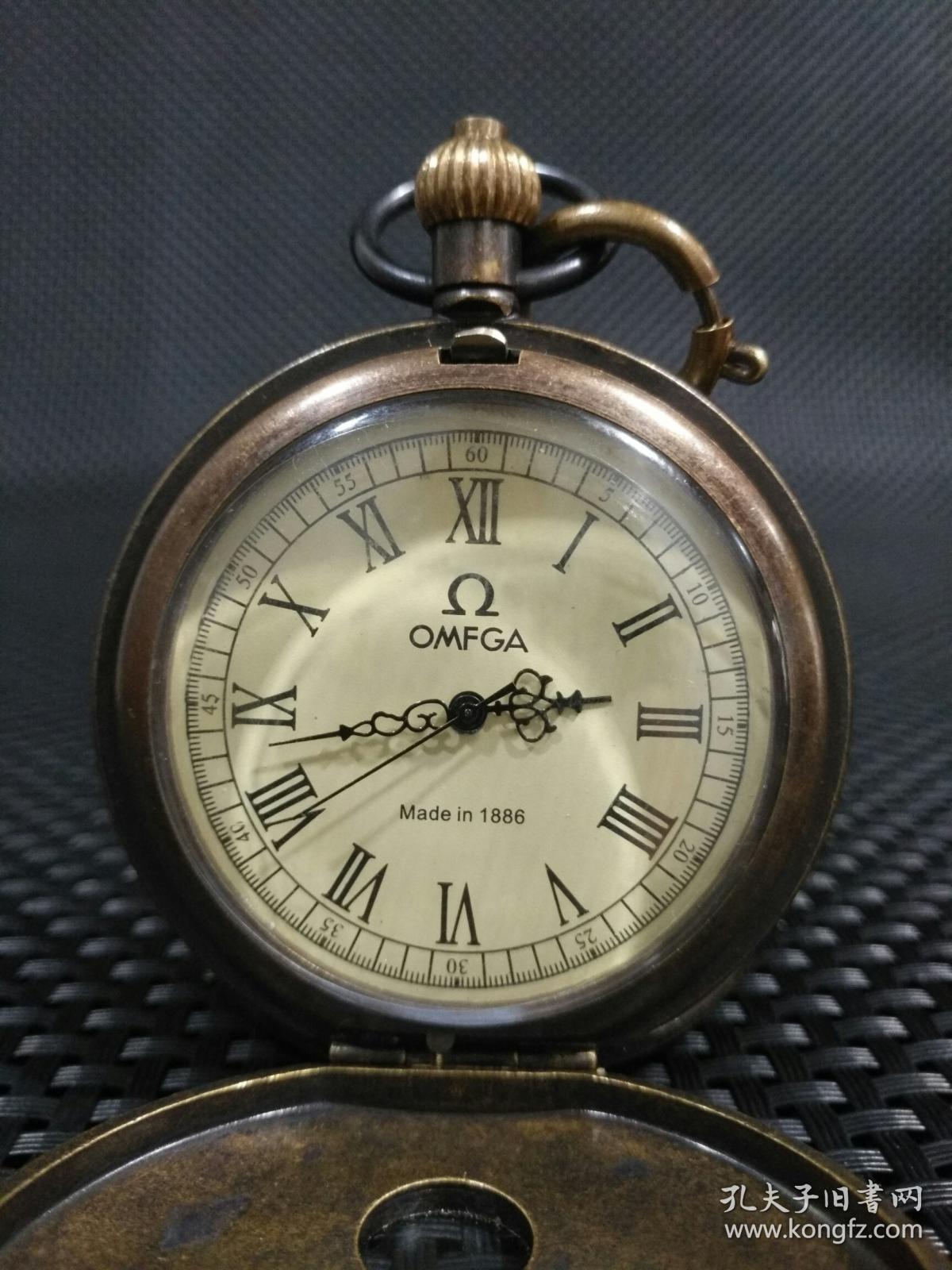 回流铜西洋画美丽的天使《欧米茄》双开老怀表一件,此件藏品造型精致