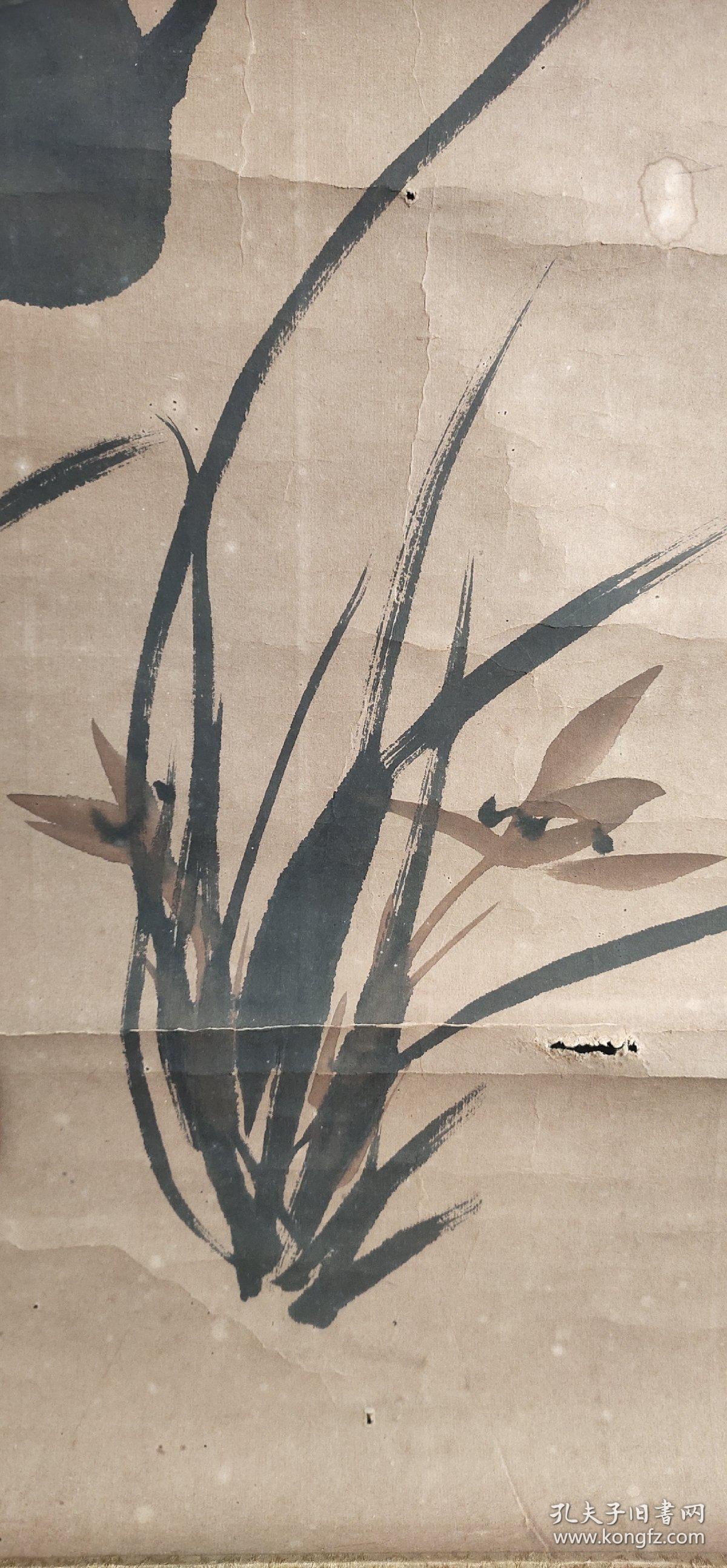 d1519回流手绘花卉图立轴日本回流字画日本回流书画回流老画回流老