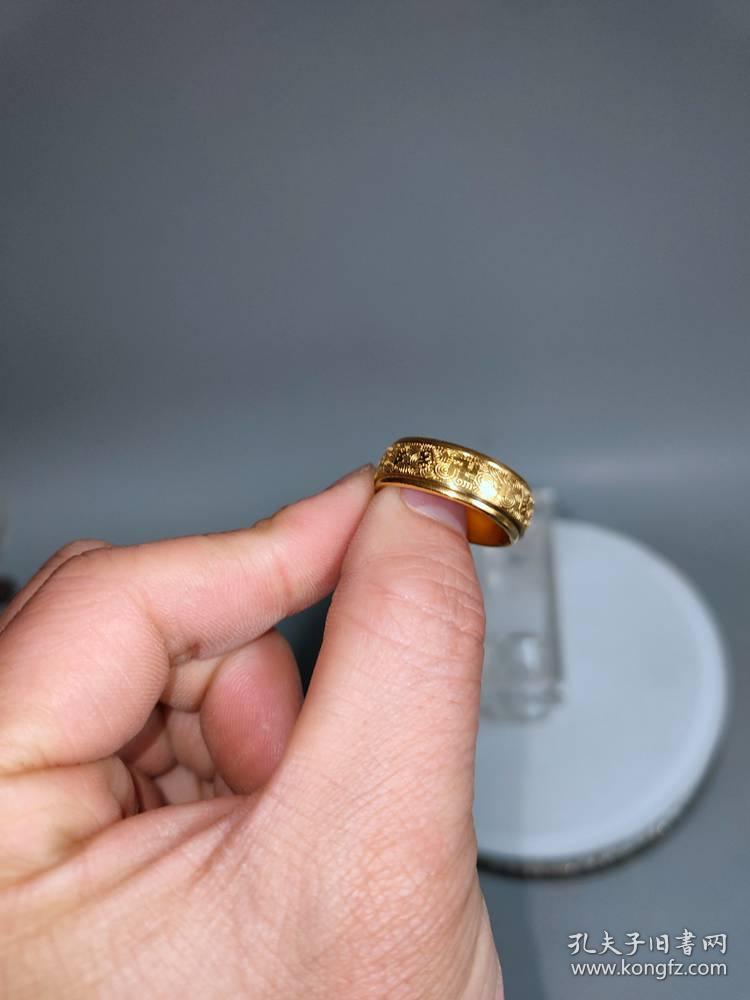 佛印梵文老金戒指