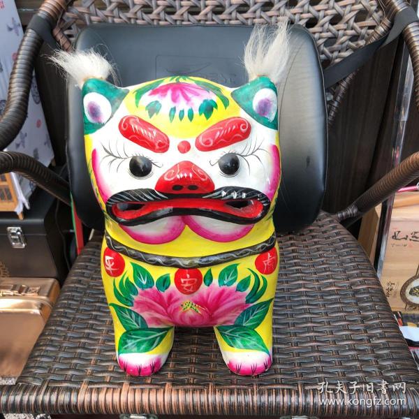 白泥塑,30cm高,招财镇宅特大号泥老虎叫虎民间工艺品摆件