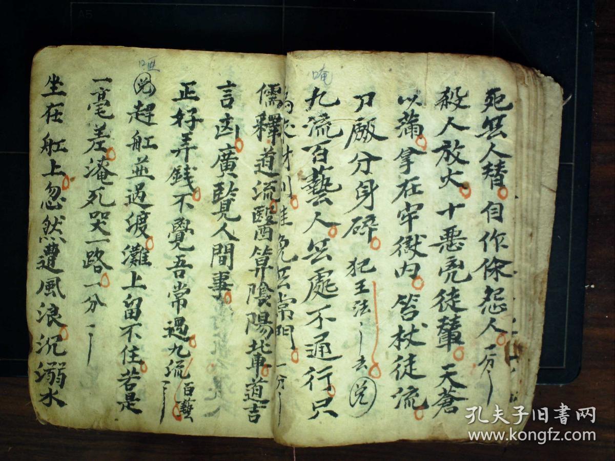 s1001,民国精美手抄道家科仪:青华施食仪,线装一册全,朱笔圈点,内容