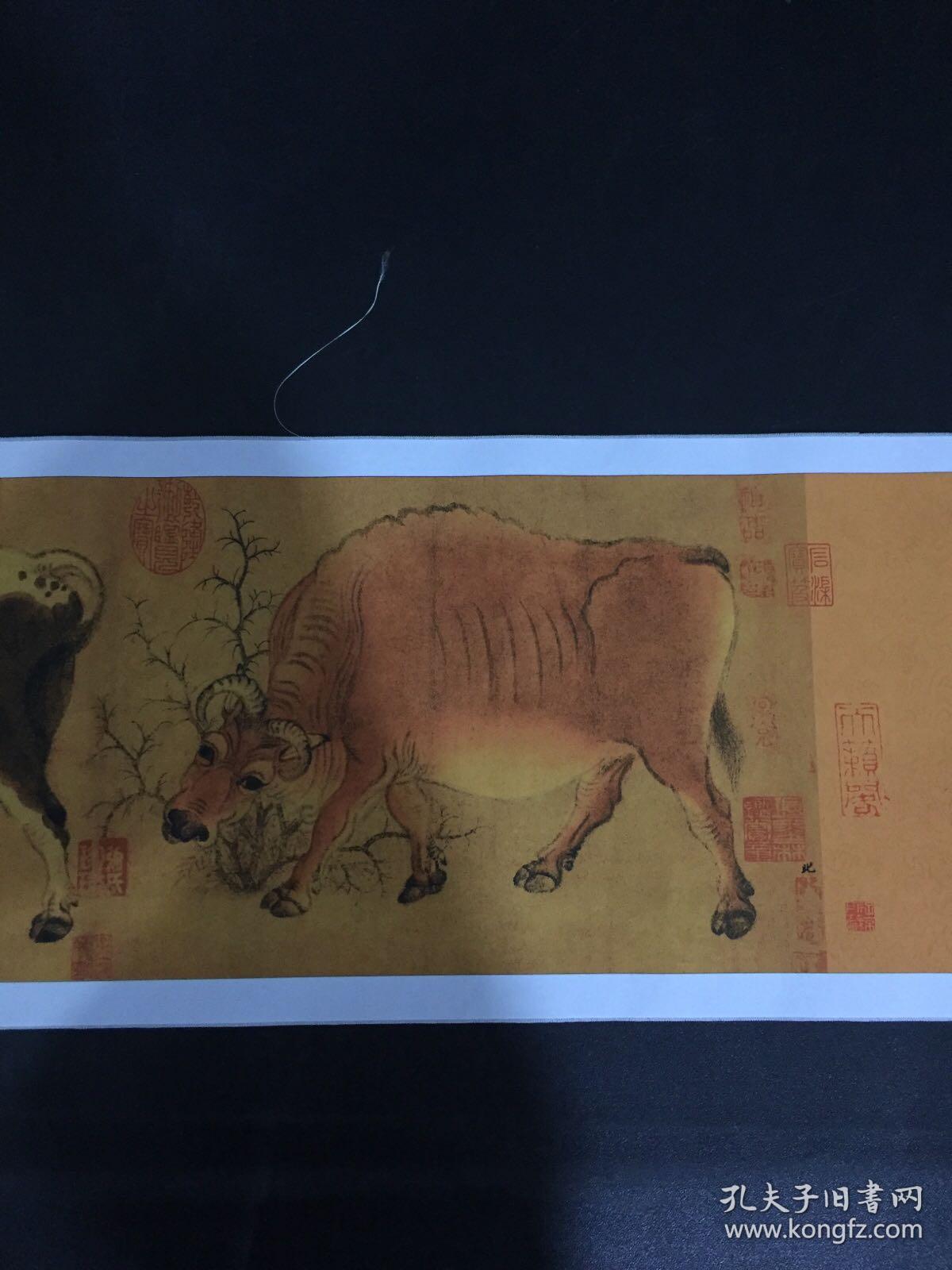韩滉五牛图【绢画印刷品】