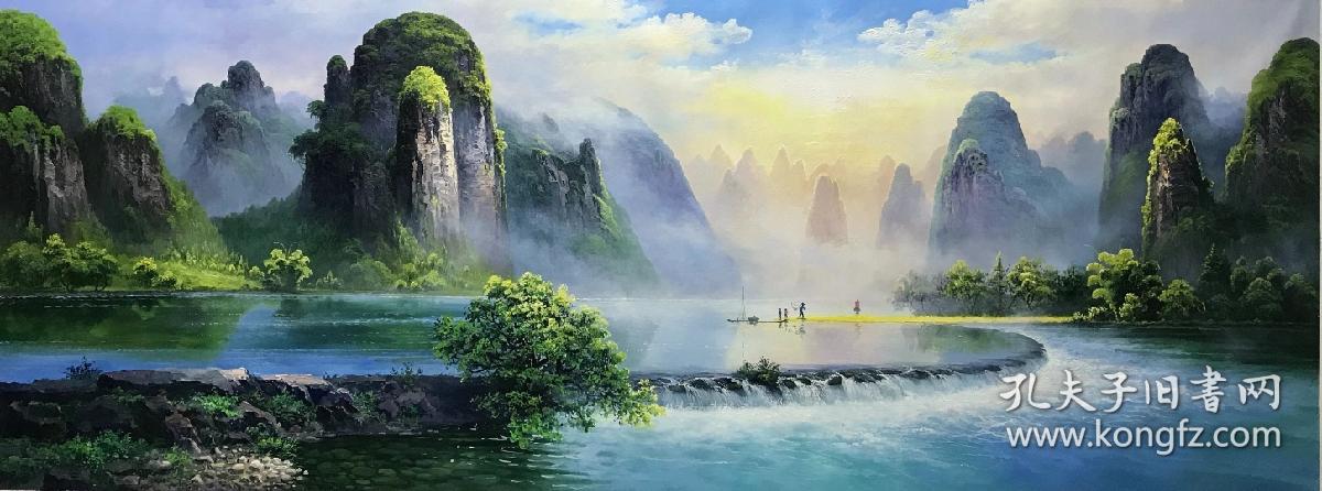 著名油画家龙蟠与桂林山水甲天下