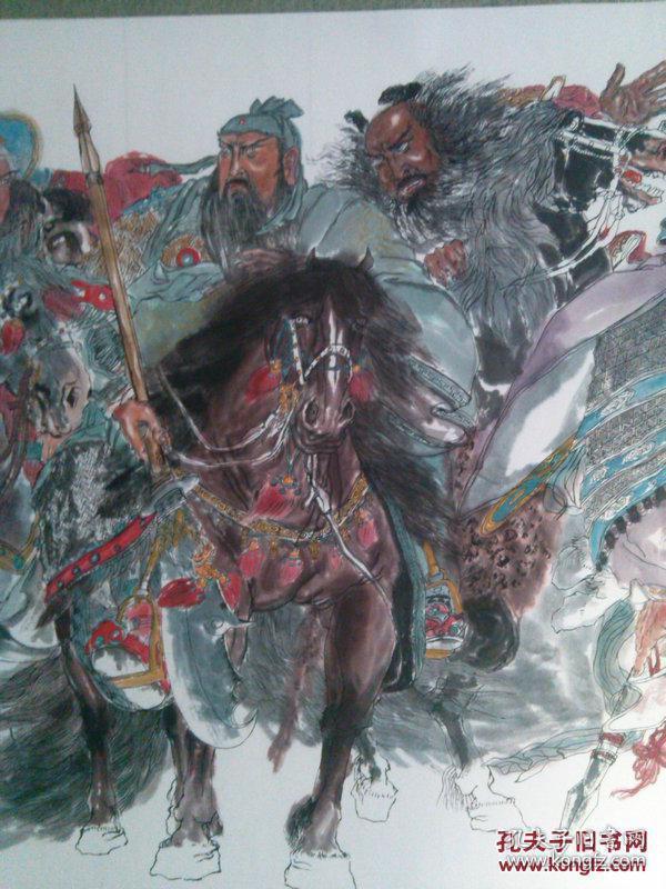 许勇风格 五虎上将 六尺国画 精装裱