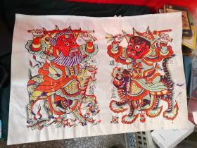 木版年画门神一对