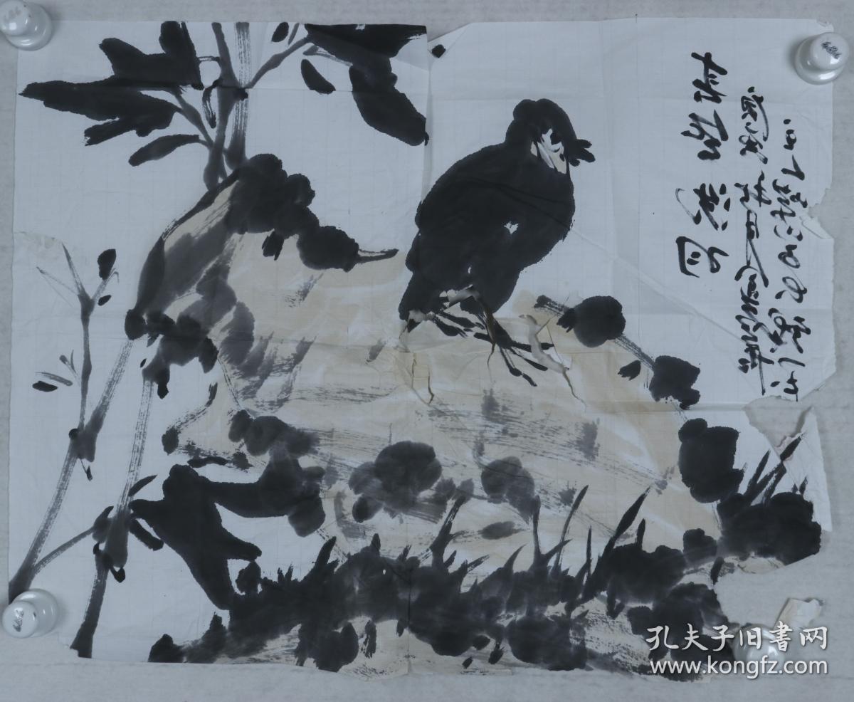 著名画家,国家一级美术师 赵洪波 庚寅年(2010) 水墨画作品《春风洗雨