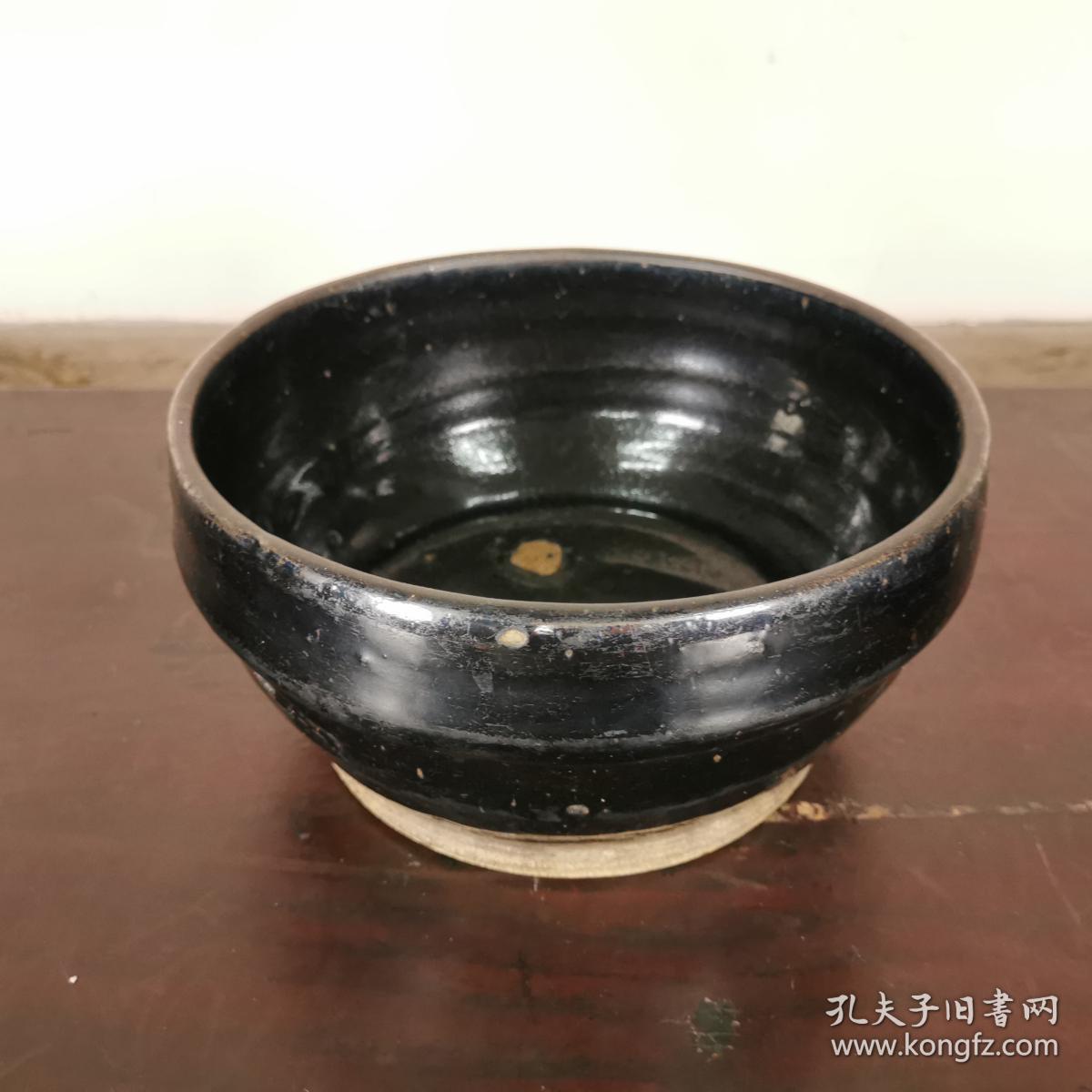 民国山西老窑瓷黑釉小钵黑碗古玩古董老旧瓷器怀旧老物件保真包老