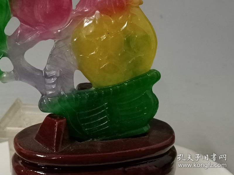 乡下收的冰种彩色翡翠摆件.0.